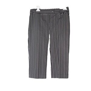New Alfani Black White Striped Crop Pants 4P